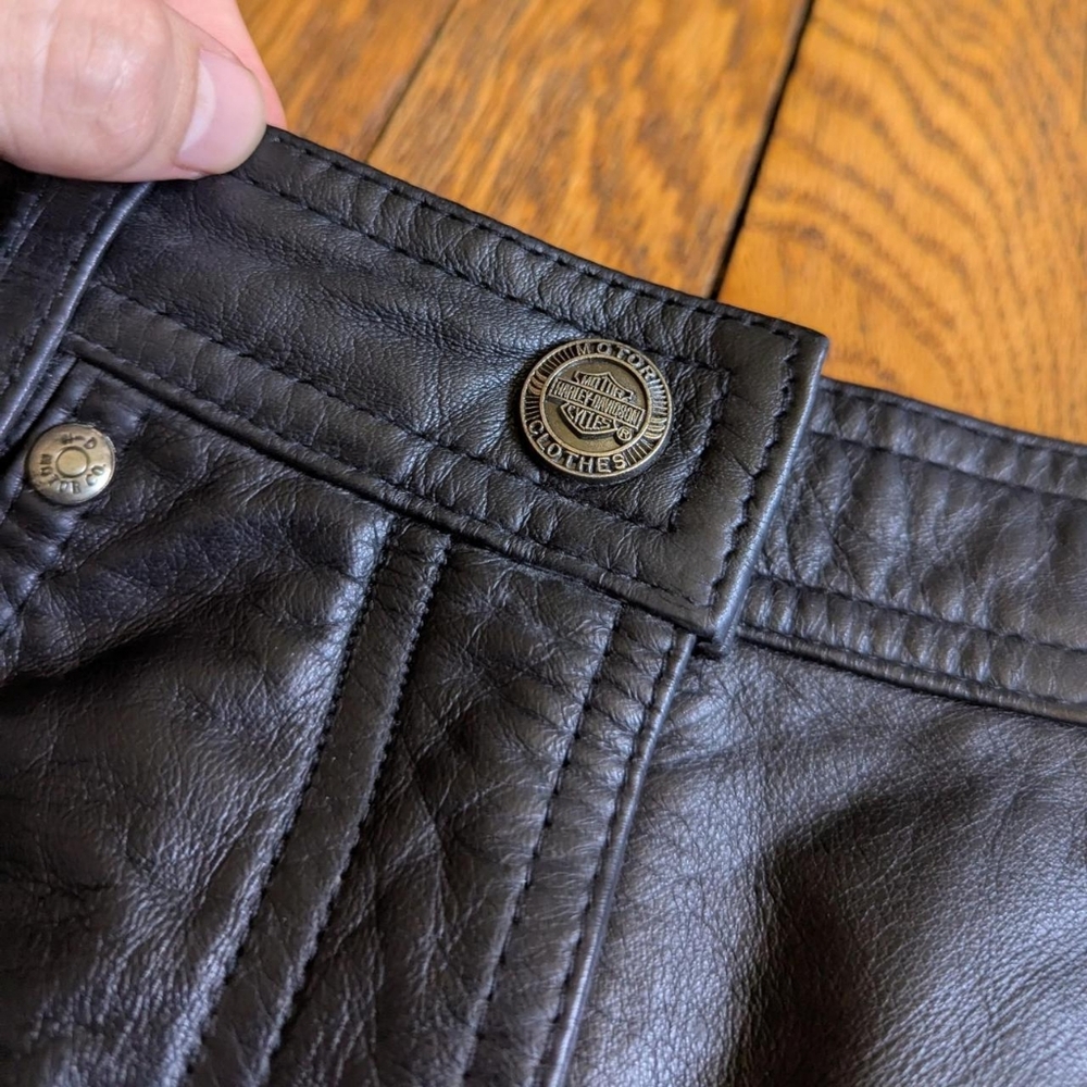 Vintage 90's Harley Davidson Leather Skirt - Picture 4 of 6